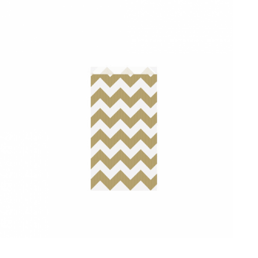 Sachet plat 12+5x18cm - zig zag Or -  Pack de 250
