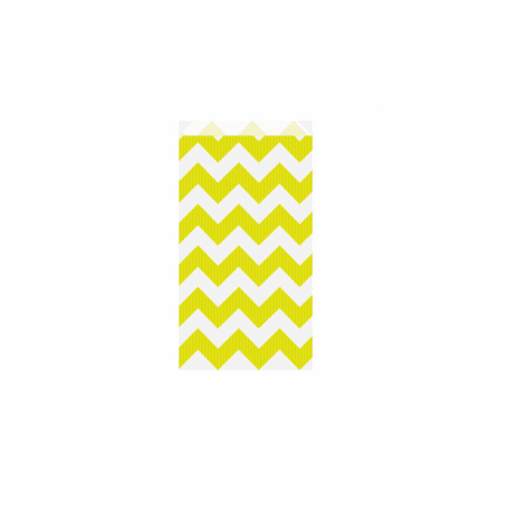 Sachet plat 12+5x18cm -  Zig-zag Citron -  Pack de 250