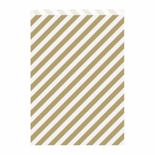 Sachet plat 26+9x38 cm hachuré OR -  Pack de 250
