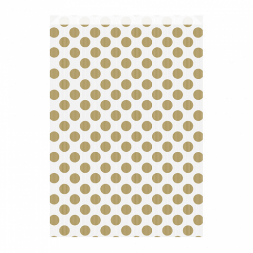 Sachet plat 26+9x38 cm Pois OR -  Pack de 250