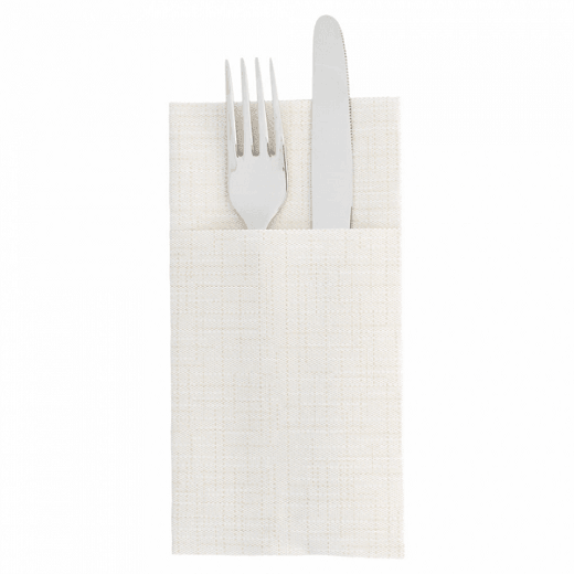 Serviette Soft kangourou 40x40cm texture Fil IVOIRE - Carton de 700 unités