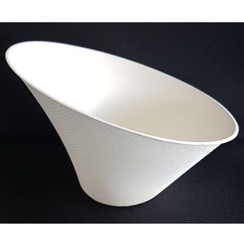 Verrine ovale en cellulose naturelle fibre de canne à sucre  - Blanc - 13x10.7 cm- carton de 500 unités
