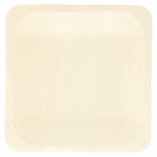 Assiette carrée en bois 14 x 14 x 2 (h) cm - carton de 200 unités