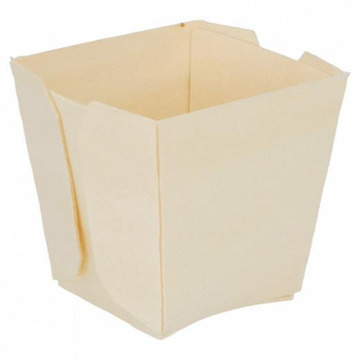 Barquette carrée en bois 5.5 x 5.5 x 5.5 cm - carton de 500 unités