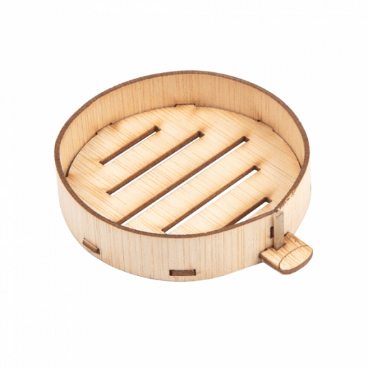 Mini asiettes rondes en bambou pour mise en bouche - 5.85x1.3 cm - carton de 400 unités