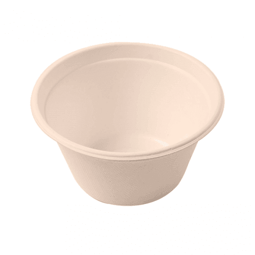 Pot à sauce en cellulose naturelle fibre de canne à sucre  - NATUREL - 360 ml - carton de 500 unités