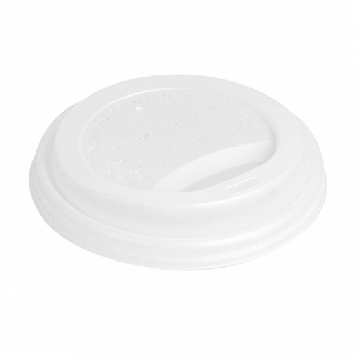 Couvercle écologique en CPLA BLANC pour gobelet a café 36 cl et 48 cl - carton de 1000 unités