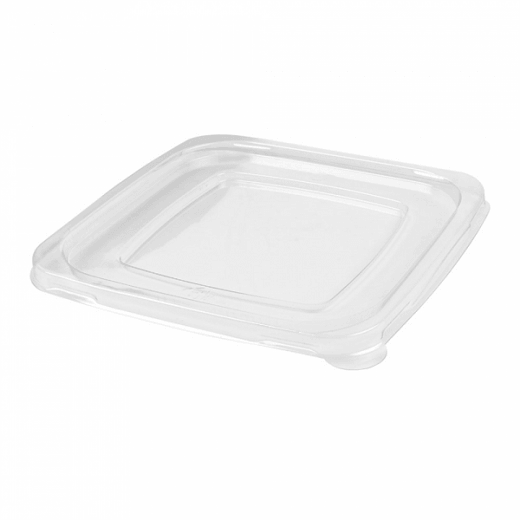 Couvercle bas en PET pour Saladier carré BIONIC - carton de 400 unités
