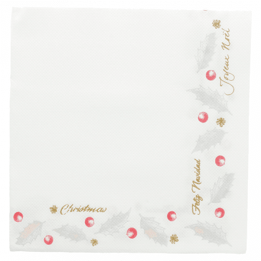 Lot 100 Serviettes Papier Triple Épaisseur 33x33cm Lutin Noël - HEKU