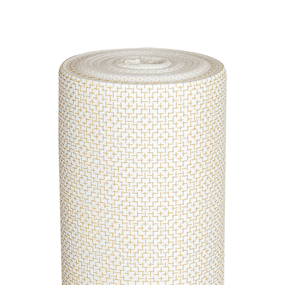 Nappe Soft en rouleau de 25 m x 120 cm ELEGANCE Blanc et Or - Carton de 1 rouleau