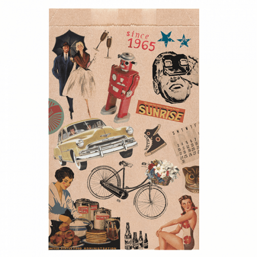 Sachet plat 19+8x35cm Vintage - Kraft 60g/m2-  Pack de 250