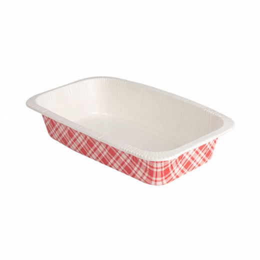 Barquette thermoscellable vichy en carton Gastronorm 1/4 - 1450 ml - carton de 360 unités