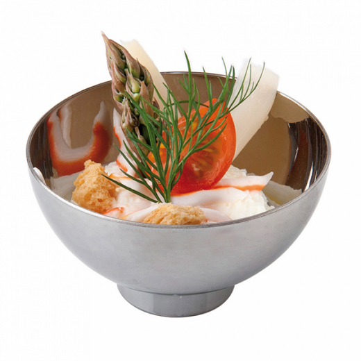 Mini bol avec anse ligne métallisée argent - 72 ml - carton de 500 unités