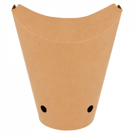 Gobelet à frites avec fermeture carton recyclé Kraft 480 ml - carton de 1000 unités