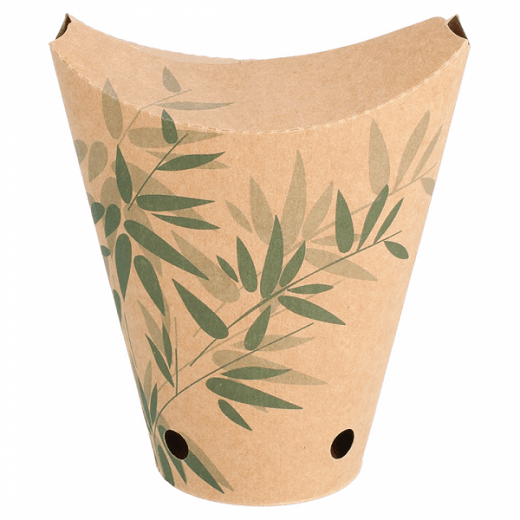 Gobelet à frites avec fermeture carton recyclé Feel Green 360 ml - pack de 100 unités