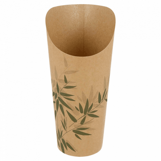 Gobelet à frites ouvert carton recyclé Feel Green 660 ml - pack de 50 unités