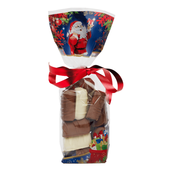 Sachet avec fond PP LA HOTTE DU PERE NOEL 100 x 220 mm - paquet de 100 unités