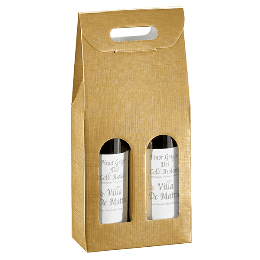 Etui 2 bouteilles 18x9x34 cm OR - Carton  - Pack de 30 unités
