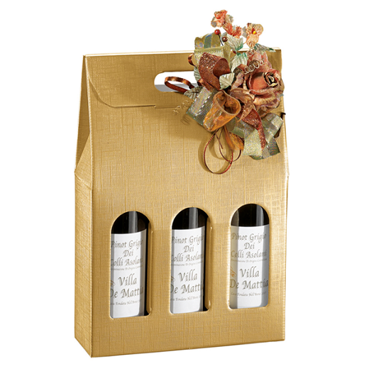 Etui 3 bouteilles 27x9x38.5cm OR - Carton  - Pack de 30