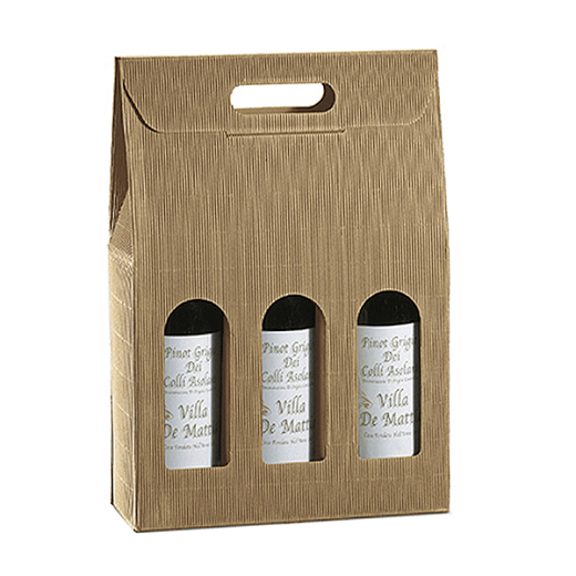 Etui 3 bouteilles 27x9x38.5cm en Carton ondulé  - Pack de 30