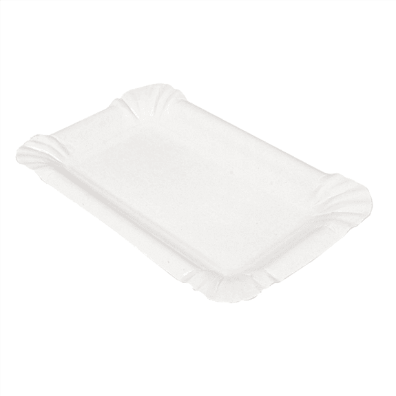 Plateau en carton blanc pâtisseries & fast-foods 20 x 13 cm - pack de 250 unités