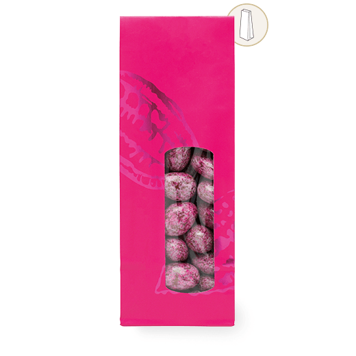 Sachet SOS en papier FRAMBOISE 70 + 40 x 200 mm - carton de 500 unités