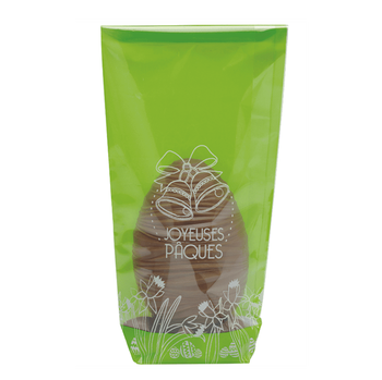 Sachet avec fond PP CLOCHE VERT (PÂQUES) 120 x 275 mm - carton de 1000 unités