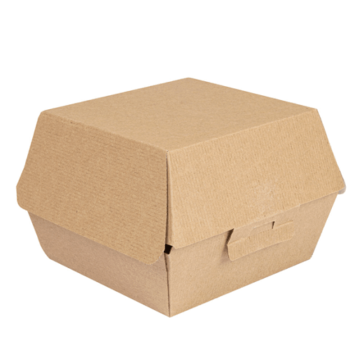 Coque burger jumbo en carton nano-micro KRAFT 13x12.5x9 cm - carton de 500 unités