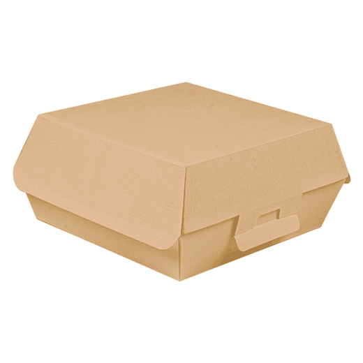 Coque burger extra large en carton nano-micro KRAFT 17.8x16.8x7.8 cm - paquet de 50 unités