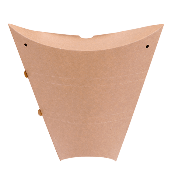 Cône à crêpe en carton kraft 22.5x21.5x4cm avec languette détachable - paquet de 100 unités