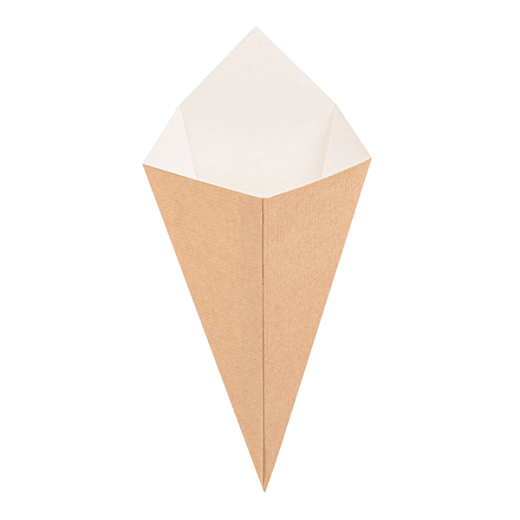 Cornet pour frites ou churros en carton ondulé nano-micro 100g - paquet de 200 unités