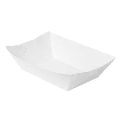 Barquette à frites carton ondulé BLANCHE nano-micro 1440g - 13.5 x 8.5 x 6.2 cm - carton de 600 unités