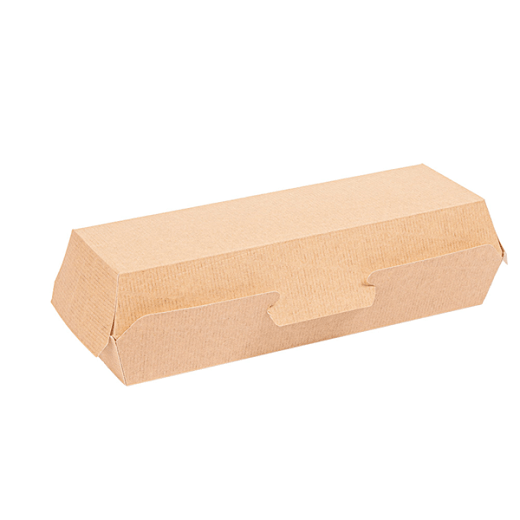 Coque Hot Dog en carton nano-micro MARRON 23,2x9x6,3 cm - paquet de 50 unités