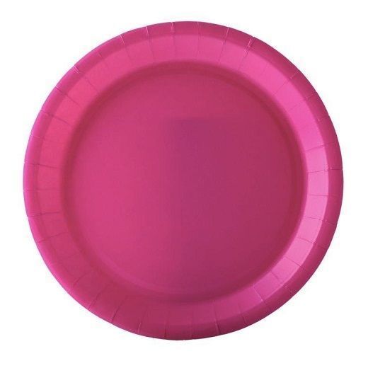 Assiette Fuschia en carton bio-laquées 22 cm ingraissable et biodégradable - carton de 400 unités