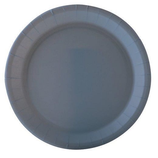 Assiette Grise en carton bio-laquées 22 cm ingraissable et biodégradable - carton de 400 unités