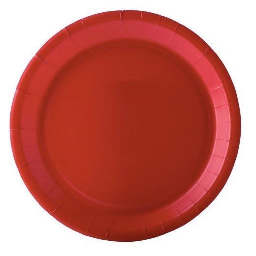 Assiette Rouge en carton bio-laquées 22 cm ingraissable et biodégradable - carton de 400 unités