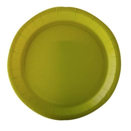 Assiette Vert anis en carton bio-laquées 18 cm ingraissable et biodégradable - carton de 380 unités