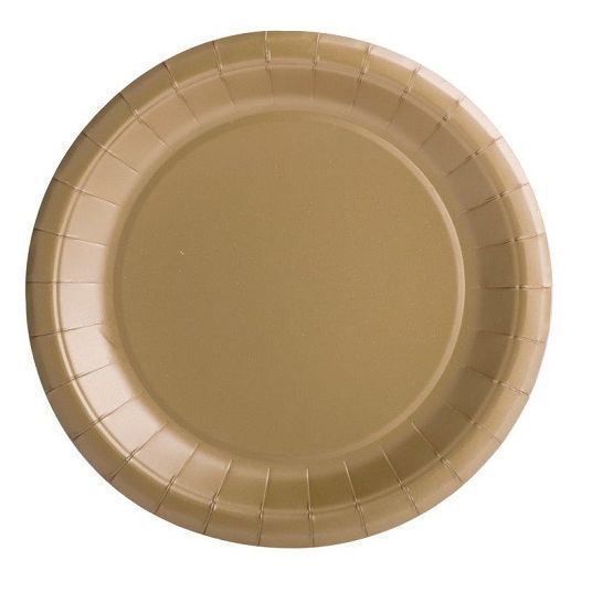 Assiette Or en carton bio-laquées 18 cm ingraissable et biodégradable - carton de 380 unités
