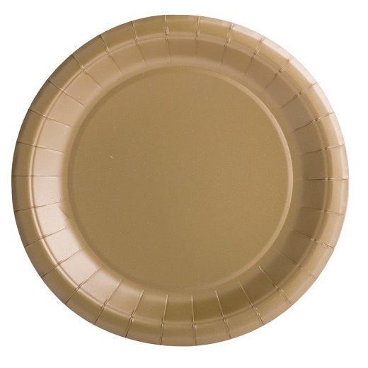 Assiette OR en carton bio-laquées 22 cm ingraissable et biodégradable - carton de 400 unités