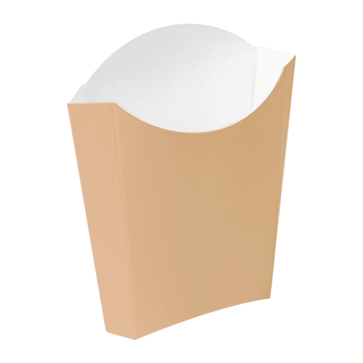 Pochette à frites MARRON en carton nano-micro 165g - 13.5x8.5x16cm - carton de 1200 unités