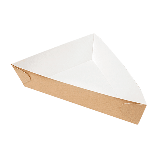 Barquette triangulaire en carton ondulé MARRON nano-micro 480g - 14.5 x 19 x 3.5 cm - carton de 900 unités