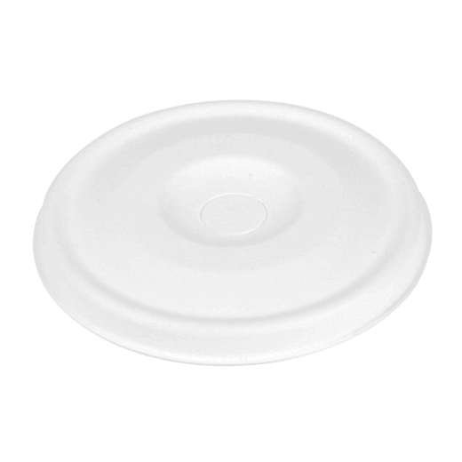 Couvercle écologique en BAGASSE BLANC  avec pré découpe pour paille pour gobelet 24 et 36 cl - carton de 1000 unités
