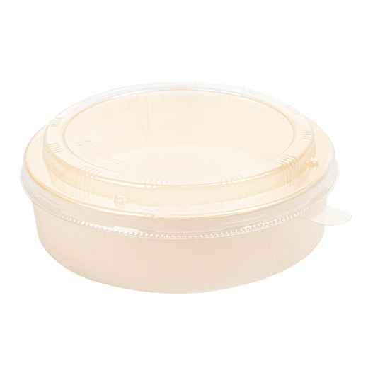 Combo barquette en bois et couvercle en PET 16.5 x 4.5 cm - carton de 100 unités