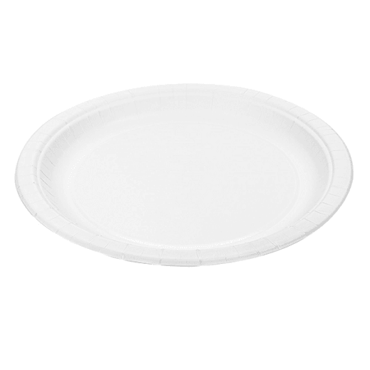 Assiette blanche en carton bio-laquées 23 cm ingraissable et biodégradable - carton de 500 unités