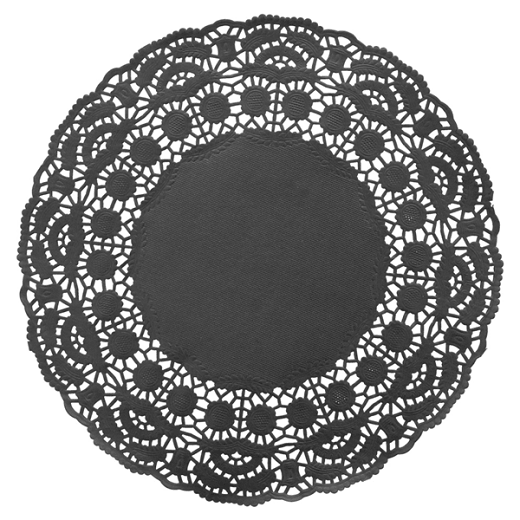 Dentelles rondes ajourées noires Ø 21.5 cm - pack de 250 unités
