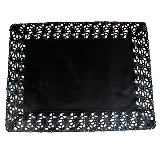 Dentelles rectangulaires ajourées noires 40x30 cm - pack de 250 unités