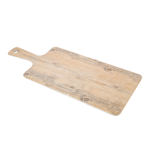 Plateau avec manche en melamine imitation bois rectangulaire - 45x17.5 cm - Pack de 6 unités