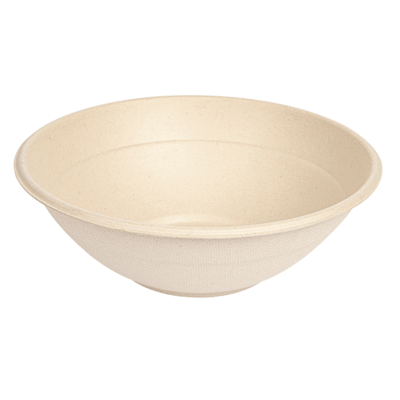 Bol rond en bagasse - Naturel - 950 ml - carton de 400 unités