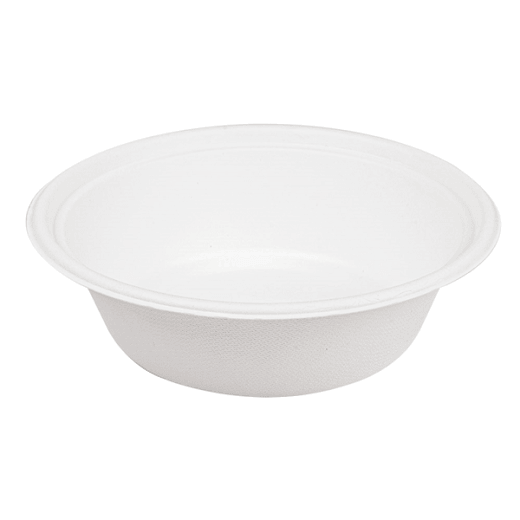 Bol rond en bagasse - Blanc - 1200 ml - carton de 400 unités