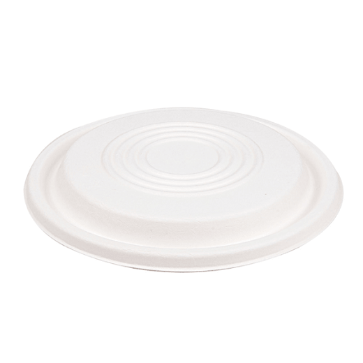 Couvercle en bagasse pour bol rond en bagasse 251.53/54/55 - Blanc - carton de 400 unités